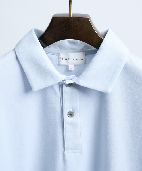 ABAHOUSE GRAY(アバハウスグレイ)の「【抗菌防臭/UVカット】シルキーポンチ 半袖ポロシャツ(ポロシャツ・メンズ・ホワイト/サックスブルー/チャコールグレー/ブラック/グレイッシュベージュ/モスグリーン・50/48/46/44)」の10枚目の写真