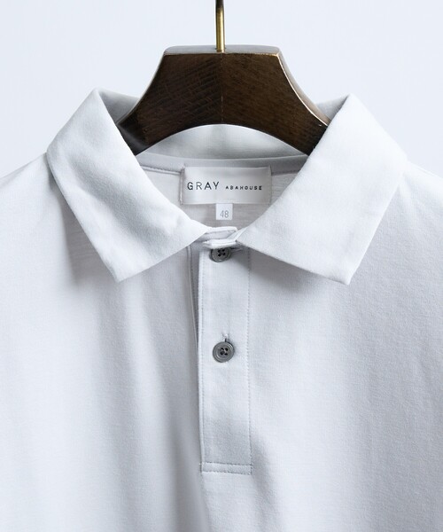 ABAHOUSE GRAY(アバハウスグレイ)の「【抗菌防臭/UVカット】シルキーポンチ 半袖ポロシャツ(ポロシャツ・メンズ・ホワイト/サックスブルー/チャコールグレー/ブラック/グレイッシュベージュ/モスグリーン・50/48/46/44)」の22枚目の写真