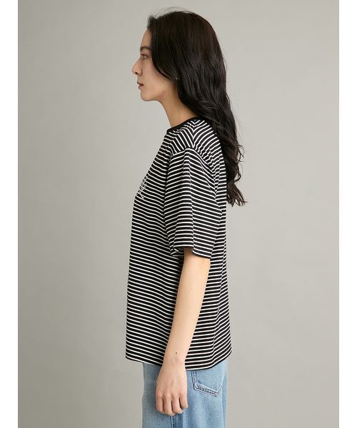 Mila Owen(ミラオーウェン)の「【接触冷感】ハイラインモノグラムTシャツ(Tシャツ/カットソー・レディース・ホワイト/ピンク/ダークブラウン/ブラウン/ライム/ブラック・1/0)」の10枚目の写真