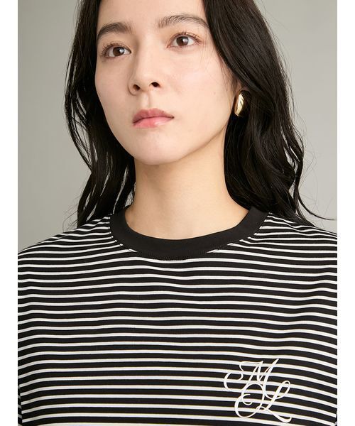 Mila Owen(ミラオーウェン)の「【接触冷感】ハイラインモノグラムTシャツ(Tシャツ/カットソー・レディース・ホワイト/ピンク/ダークブラウン/ブラウン/ライム/ブラック・1/0)」の12枚目の写真