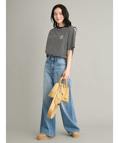 Mila Owen(ミラオーウェン)の「【接触冷感】ハイラインモノグラムTシャツ(Tシャツ/カットソー・レディース・ホワイト/ピンク/ダークブラウン/ブラウン/ライム/ブラック・1/0)」の17枚目の写真