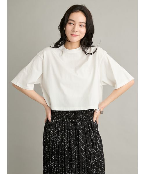 Mila Owen(ミラオーウェン)の「【接触冷感】ハイラインモノグラムTシャツ(Tシャツ/カットソー・レディース・ホワイト/ピンク/ダークブラウン/ブラウン/ライム/ブラック・1/0)」の19枚目の写真