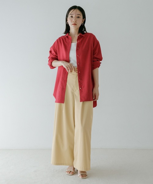 Andemiu(アンデミュウ)の「ハイウエストタックフレアパンツ653128(その他パンツ・レディース・ブラック/ベージュ・SMALL/MEDIUM)」の3枚目の写真