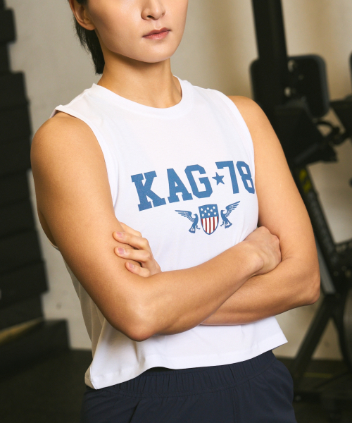 KHAKI GRADO(カーキグラド)の「K.A.G 78 クロップレギュラーフィットスリーブレス (ホワイト)(Tシャツ/カットソー・レディース・その他・SMALL/MEDIUM/LARGE)」の3枚目の写真