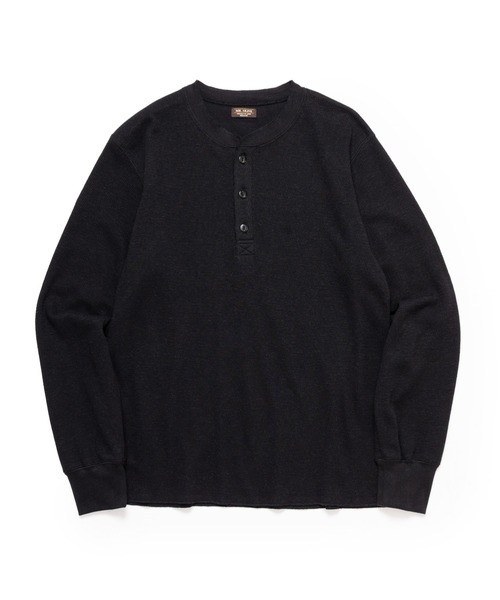 MR.OLIVE(ミスターオリーブ)の「JAPAN HERITAGE HONEYCOMB / HENLEY NECK JERSEY /M263122(Tシャツ/カットソー・メンズ・ナチュラル/ブラック・LARGE/MEDIUM)」の9枚目の写真