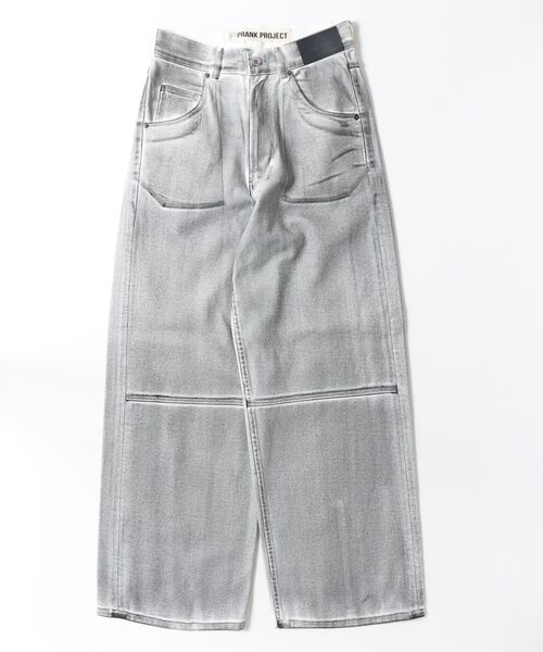 PRANK PROJECT(プランクプロジェクト)の「【2026Summer Pre-Order】スプレーストレートデニムパンツ / Spray-Dyed Straight Denim Pants(デニムパンツ・レディース・ホワイト/ブルー・36/38)」の1枚目の写真