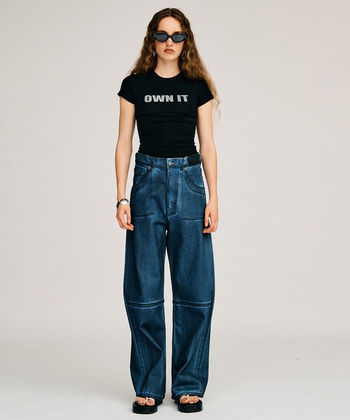 PRANK PROJECT（プランクプロジェクト）の「スプレーストレートデニムパンツ / Spray-Dyed Straight Denim Pants（デニムパンツ・レディース・ホワイト/ブルー・36/38）」の2枚目の写真
