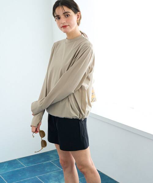 FREAK'S STORE(フリークスストア)の「限定展開 ラッシュガード セット(トップス・パンツ)(ラッシュガード・レディース・ベージュ/チャコールグレー/サックスブルー/ブルーグリーン/ブラック・SMALL/MEDIUM)」の10枚目の写真