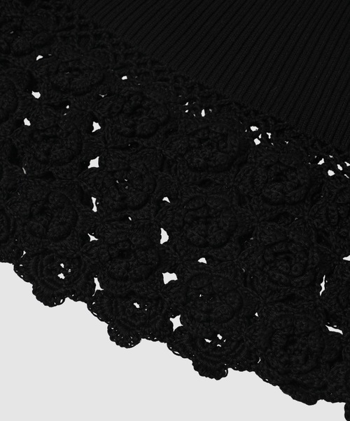 GANNI(ガニー)の「Fine Cotton Rib Crochet Vest(ベスト・レディース・ブラック・S/M)」の4枚目の写真