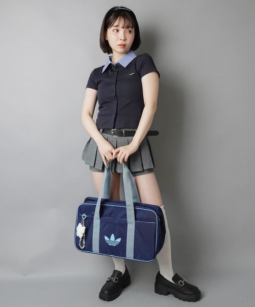 adidas（アディダス）の「【adidas/アディダス】スクールバッグ/スクバ/平成ギャル（ショルダーバッグ・レディース・ネイビー・ONESIZE）」の6枚目の写真