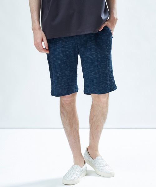 MEN'S BIGI(メンズビギ)の「スラブカールマイヤー イージーショートパンツ(その他パンツ・メンズ・ブラック/ネイビー・02/04/03)」の1枚目の写真