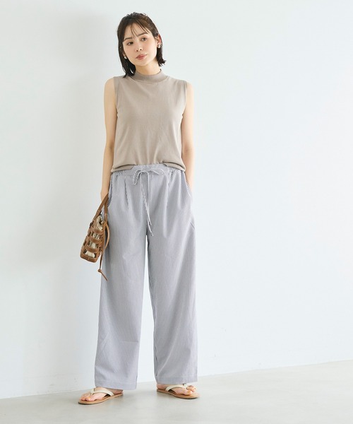 coca（coca）（コカ）の「とろみサッカーイージーパンツ（その他パンツ・レディース・ネイビー/ライトグレー・L/S/M）」の4枚目の写真