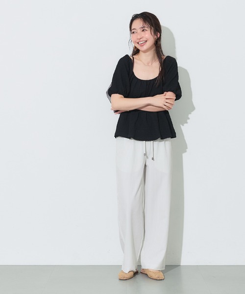 coca（coca）（コカ）の「とろみサッカーイージーパンツ（その他パンツ・レディース・ネイビー/ライトグレー・L/S/M）」の15枚目の写真