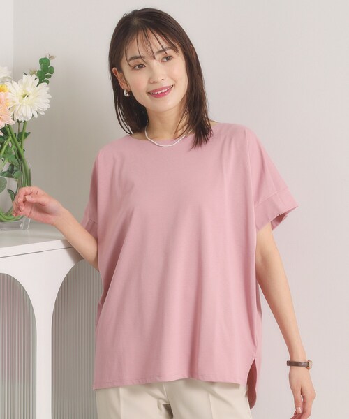 ITS'DEMO(イッツデモ)の「【汗染み防止/冷感/UV】袖口タックトップス(Tシャツ/カットソー・レディース・オフホワイト/ブラック/ピンク/グリーン系・00)」の4枚目の写真