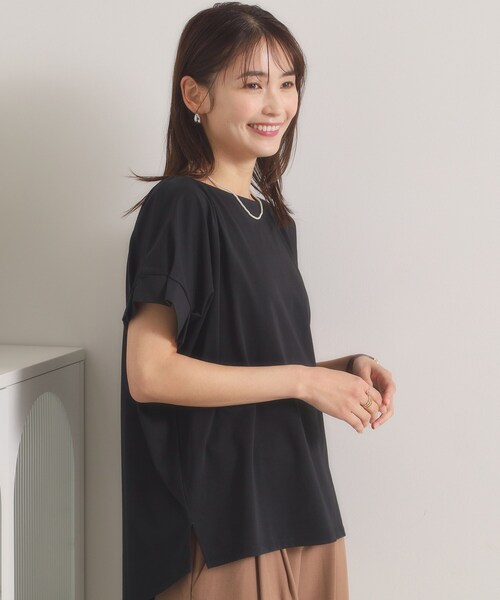 ITS'DEMO(イッツデモ)の「【汗染み防止/冷感/UV】袖口タックトップス(Tシャツ/カットソー・レディース・オフホワイト/ブラック/ピンク/グリーン系・00)」の9枚目の写真