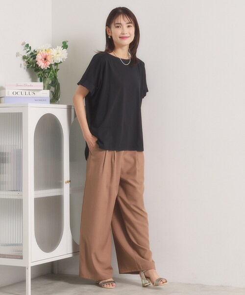 ITS'DEMO(イッツデモ)の「【汗染み防止/冷感/UV】袖口タックトップス(Tシャツ/カットソー・レディース・オフホワイト/ブラック/ピンク/グリーン系・00)」の11枚目の写真