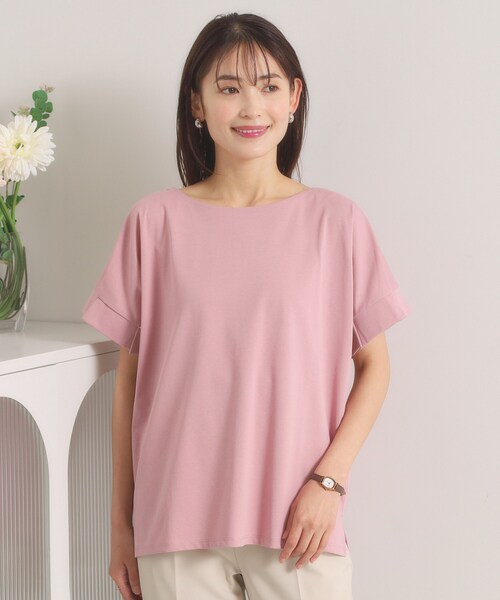 ITS'DEMO(イッツデモ)の「【汗染み防止/冷感/UV】袖口タックトップス(Tシャツ/カットソー・レディース・オフホワイト/ブラック/ピンク/グリーン系・00)」の21枚目の写真
