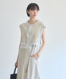 33℃ ミリタリーベストレイヤードワンピース