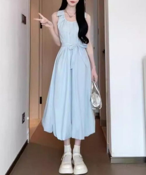 AMAJI(アマジ)の「キャミソール フラワーバルーン ワンピース(ワンピース・レディース・ライトブルー/ブラック・SMALL/MEDIUM/LARGE/X-LARGE)」の3枚目の写真