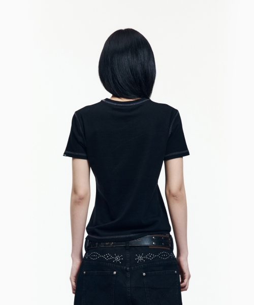 AAKAM(アーカム)の「Big Patch CROS2 Half Top (Black)(Tシャツ/カットソー・レディース・その他・1/2)」の5枚目の写真