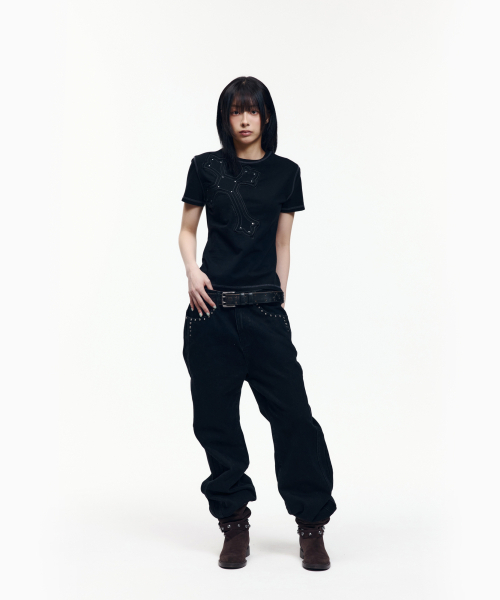 AAKAM(アーカム)の「Big Patch CROS2 Half Top (Black)(Tシャツ/カットソー・レディース・その他・1/2)」の8枚目の写真