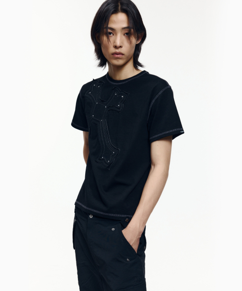 AAKAM(アーカム)の「Big Patch CROS2 Half Top (Black)(Tシャツ/カットソー・レディース・その他・1/2)」の11枚目の写真