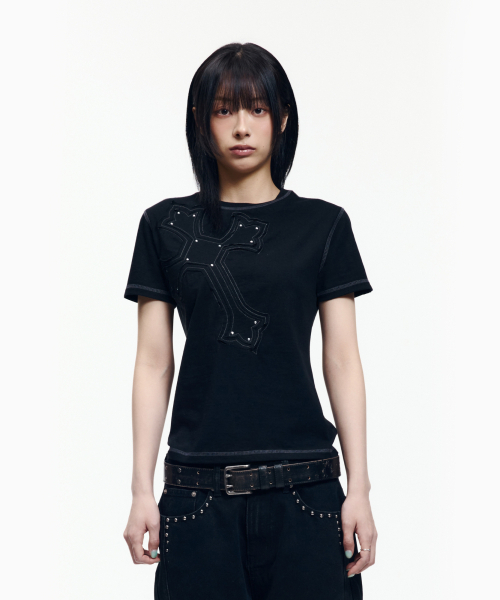 AAKAM(アーカム)の「Big Patch CROS2 Half Top (Black)(Tシャツ/カットソー・レディース・その他・1/2)」の14枚目の写真
