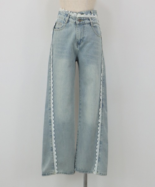 BLUEEAST(ブルーイースト)の「《2サイズ展開》トリムレースデニム(デニムパンツ・レディース・ブルー・LARGE/MEDIUM)」の14枚目の写真