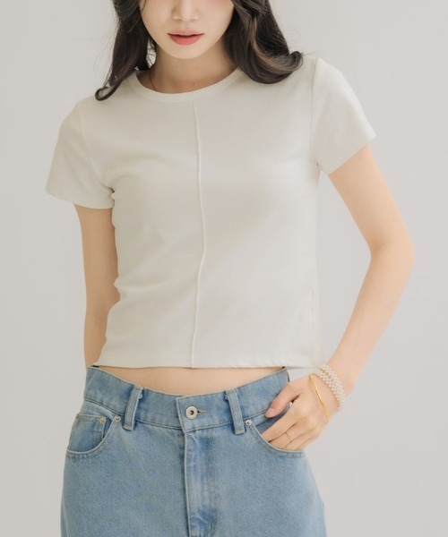 NEUNA(ヌナ)の「【全骨格!!華奢見え◎】NEUNAセンターシームT(Tシャツ/カットソー・レディース・ネイビー/ブラウン/ホワイト・FREE)」の20枚目の写真