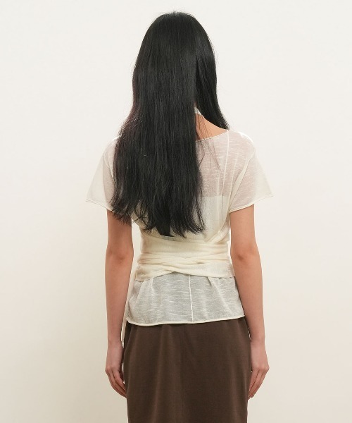 GENERAL IDEA(ジェネラルアイデア)の「【GENERAL IDEA】 シースルーレイヤードニットセット / SEE THROUGH HALTER NECK LAYERED KNIT SET(Tシャツ/カットソー・レディース・ブラック/アイボリー/ピンク・S/L/M)」の5枚目の写真