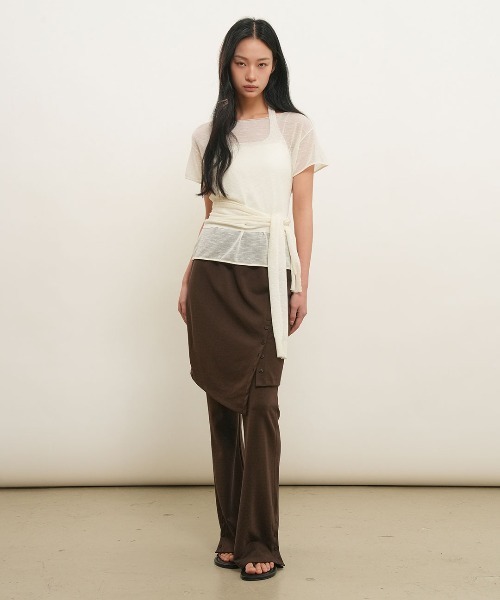 GENERAL IDEA(ジェネラルアイデア)の「【GENERAL IDEA】 シースルーレイヤードニットセット / SEE THROUGH HALTER NECK LAYERED KNIT SET(Tシャツ/カットソー・レディース・ブラック/アイボリー/ピンク・S/L/M)」の7枚目の写真