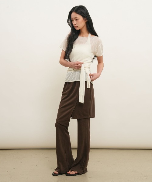 GENERAL IDEA(ジェネラルアイデア)の「【GENERAL IDEA】 シースルーレイヤードニットセット / SEE THROUGH HALTER NECK LAYERED KNIT SET(Tシャツ/カットソー・レディース・ブラック/アイボリー/ピンク・S/L/M)」の8枚目の写真