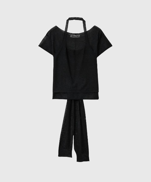 GENERAL IDEA(ジェネラルアイデア)の「【GENERAL IDEA】 シースルーレイヤードニットセット / SEE THROUGH HALTER NECK LAYERED KNIT SET(Tシャツ/カットソー・レディース・ブラック/アイボリー/ピンク・S/L/M)」の16枚目の写真