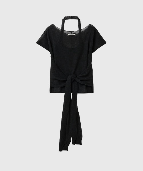 GENERAL IDEA(ジェネラルアイデア)の「【GENERAL IDEA】 シースルーレイヤードニットセット / SEE THROUGH HALTER NECK LAYERED KNIT SET(Tシャツ/カットソー・レディース・ブラック/アイボリー/ピンク・S/L/M)」の17枚目の写真