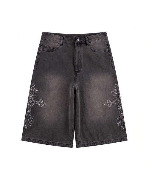 【完売品】SUPPLIER Baggy Denim Shorts 値段交渉〇 SUPPLIER / サプライヤー Cross Rhinestone Baggy Denim（その他パンツ