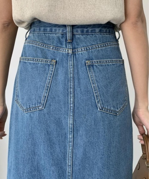 BIRTHDAY BASH（バースデイバッシュ）の「DENIM SLIT SKIRT in SHORT PANTS（デニムスリットスカートインショートパンツ）（スカート・レディース・ブルー/ブラック・SMALL/MEDIUM/LARGE）」の10枚目の写真
