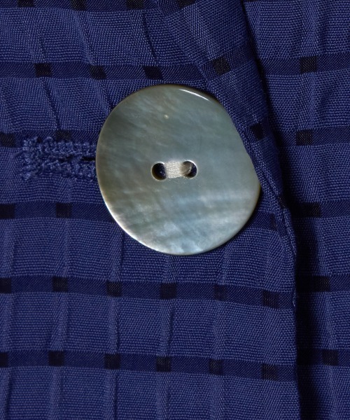 three dots（スリードッツ）の「ヴェールプレイド ショートスリーブジャケット（テーラードジャケット・レディース・ブラック/オフホワイト/ブルー・SMALL）」の9枚目の写真