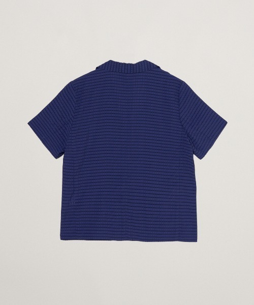 three dots（スリードッツ）の「ヴェールプレイド ショートスリーブジャケット（テーラードジャケット・レディース・ブラック/オフホワイト/ブルー・SMALL）」の5枚目の写真