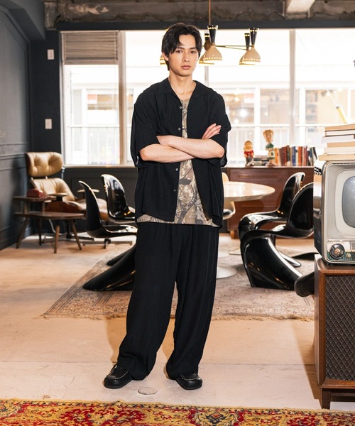 niko and...(ニコアンド)の「ヨウリュウ開襟シャツ(シャツ/ブラウス・メンズ・ブラウン/その他1/ブラック・MEDIUM/LARGE)」の7枚目の写真