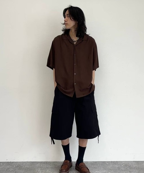 niko and...(ニコアンド)の「ヨウリュウ開襟シャツ(シャツ/ブラウス・メンズ・ブラウン/その他1/ブラック・MEDIUM/LARGE)」の6枚目の写真