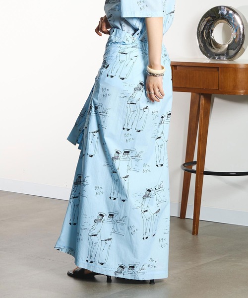 INDIA IS BEAUTIFUL（インディアイズビューティフル）の「【ROSE BUD別注】INDIA IS BEAUTIFUL/PRINTED SKIRT（スカート・レディース・ブラック/ブルー・ONE SIZE）」の7枚目の写真