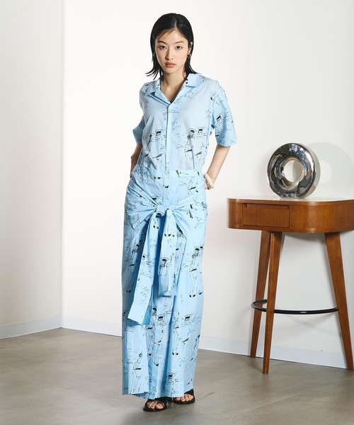 INDIA IS BEAUTIFUL（インディアイズビューティフル）の「【ROSE BUD別注】INDIA IS BEAUTIFUL/PRINTED SKIRT（スカート・レディース・ブラック/ブルー・ONE SIZE）」の10枚目の写真
