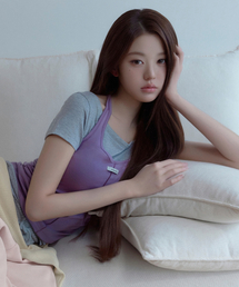 HALTER LAYERD T-SHIRT SET PU+M/GY