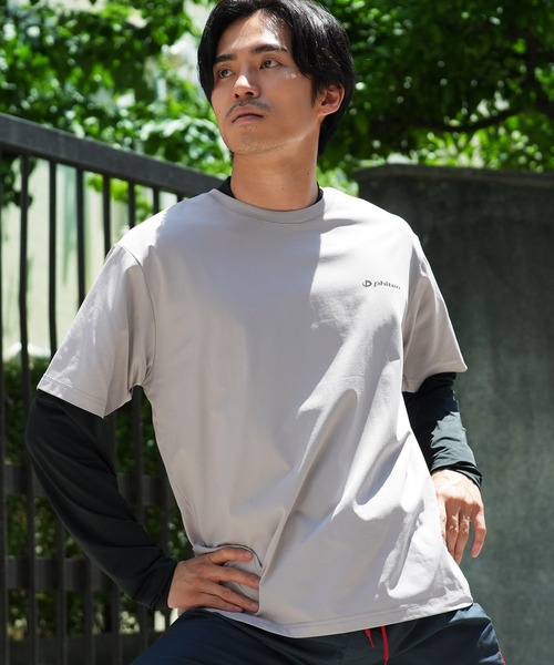 jiggys shop(ジギーズショップ)の「Phiten ファイテン リカバリーウェア 吸汗速乾 アクアチタン ドットメッシュ Tシャツ(Tシャツ/カットソー・メンズ・ネイビー/グレー/ブラック・LARGE/MEDIUM/X-LARGE)」の1枚目の写真