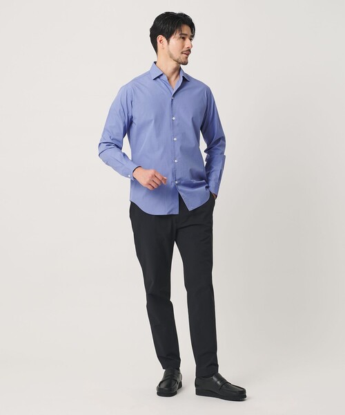 【WEB限定 WARDROBE SMART】コットン ワイドカラー スキッパー シャツ