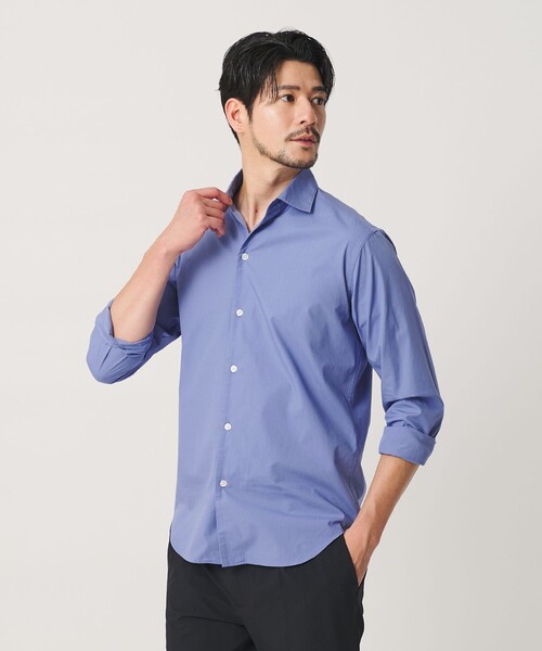 【WEB限定 WARDROBE SMART】コットン ワイドカラー スキッパー シャツ
