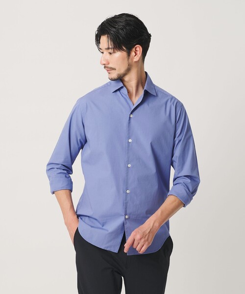 【WEB限定 WARDROBE SMART】コットン ワイドカラー スキッパー シャツ