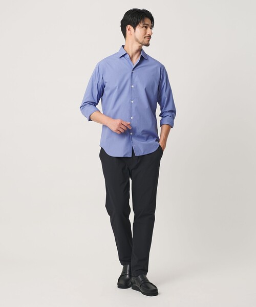 【WEB限定 WARDROBE SMART】コットン ワイドカラー スキッパー シャツ