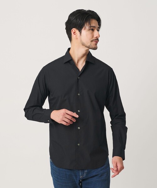 BEAUTY&YOUTH UNITED ARROWS(ビューティーアンドユースユナイテッドアローズ)の「【WEB限定 WARDROBE SMART】コットン ワイドカラー スキッパー シャツ(シャツ/ブラウス・メンズ・ブラック/コバルトブルー/ホワイト/ライトグレー・M/L/XL/S)」の1枚目の写真