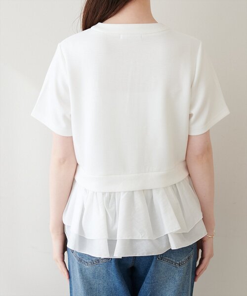 natural couture(ナチュラルクチュール)の「ソフトダンボールドッキングペプラムTOPS(Tシャツ/カットソー・レディース・オフホワイト/ブラウン/ブラック/ネイビー・FREE)」の12枚目の写真